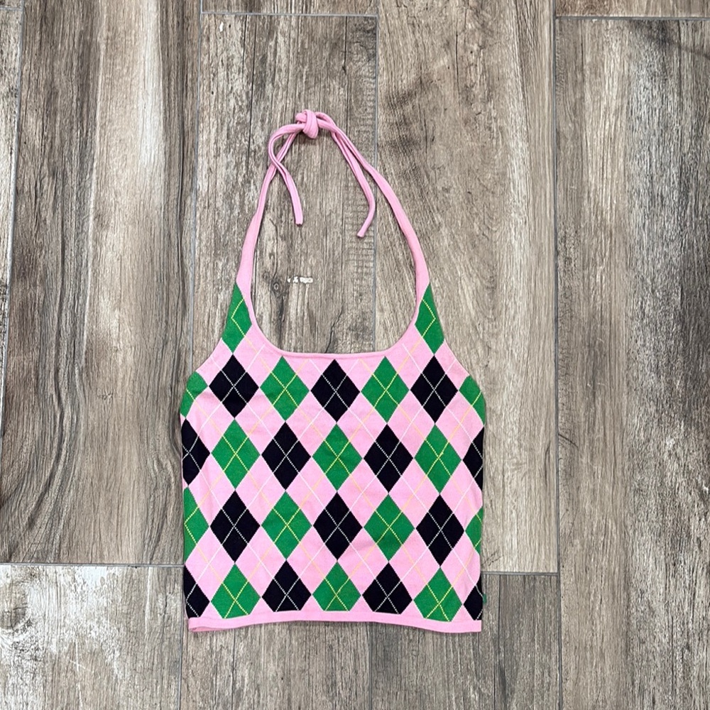 Vintage Ralph Lauren Argyle Halter Top